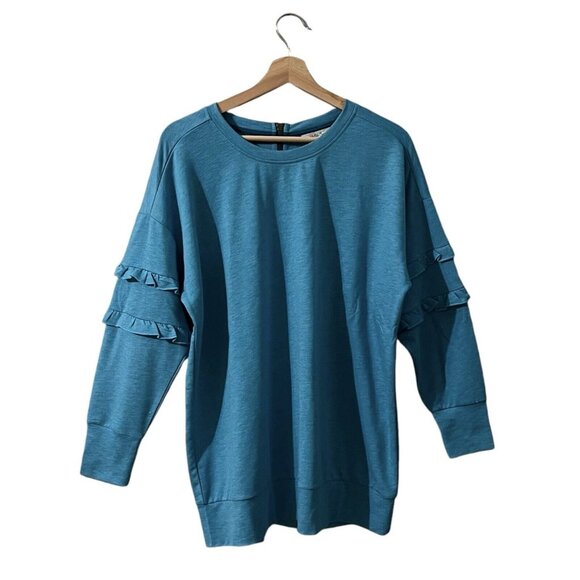 Matilda Jane Wonderment Our Song Sweatshirt Size XS Ruffle French Terry Crew - Picture 2 of 9